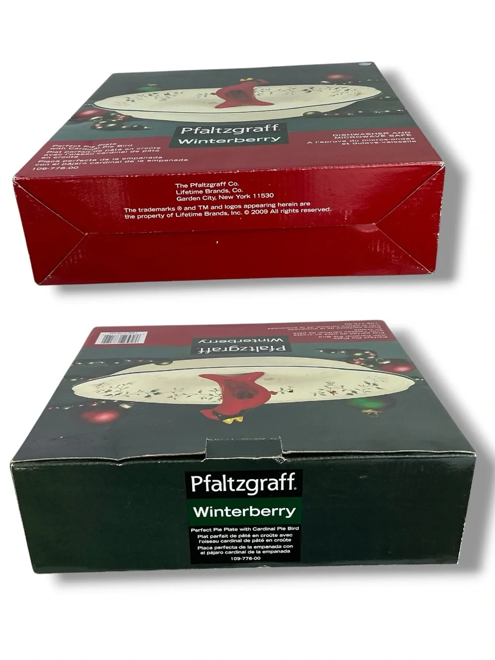 Pfaltzgraff Winterberry Perfect Pie Plate 10 1/2” Cardinal Pie Bird Retired NIB